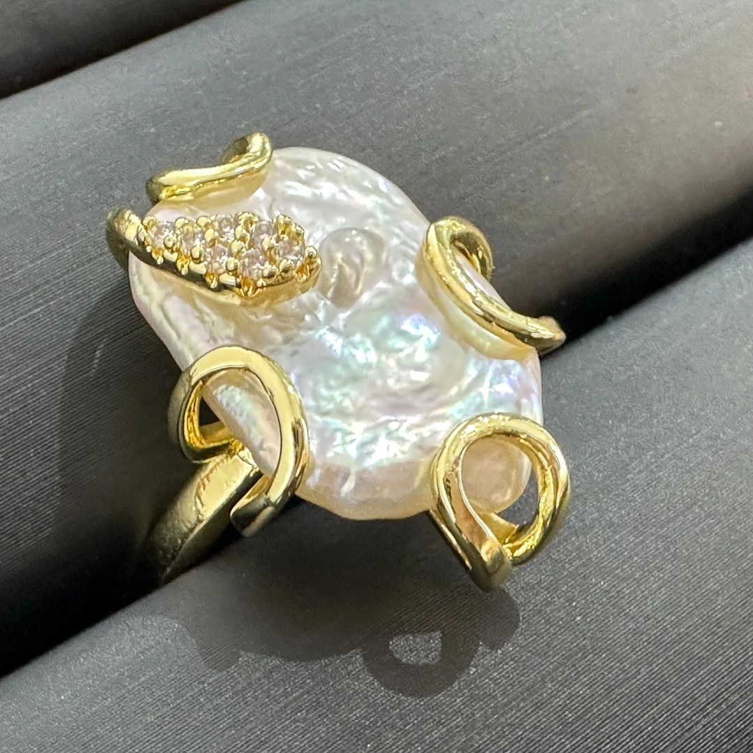 天然巴洛克珍珠戒指气质小众个性