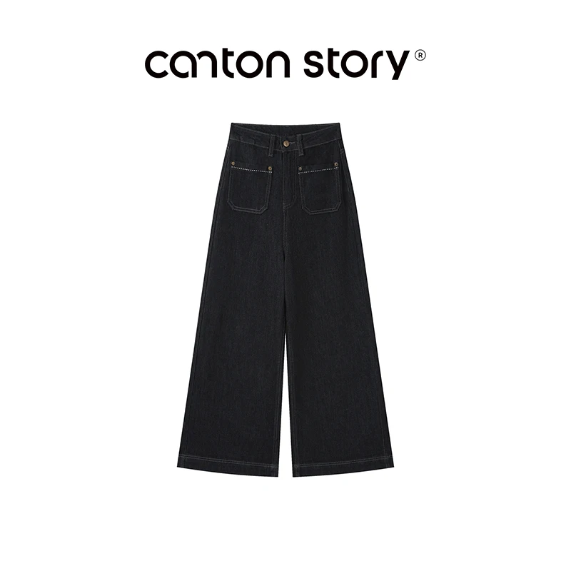 羊城故事美式复古阔腿牛仔裤高腰百搭直筒裤 Y2508x牛仔裤x3151