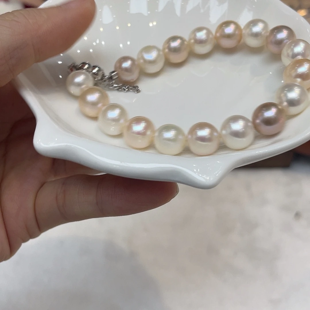 银S925镶嵌手链淡水珍珠