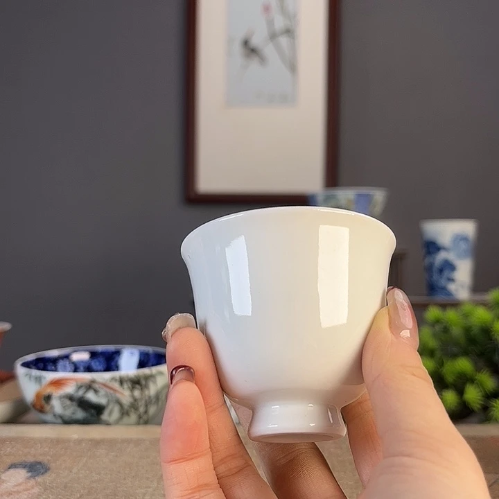 摆件景德柴烧茶杯多人