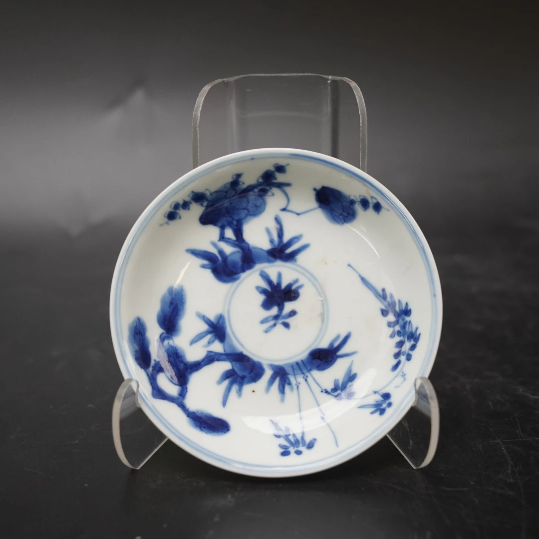 Lot.25070438清康熙青花花卉纹碟 直径：约11.2cm