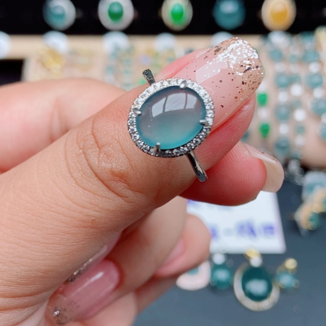 翡翠银S925镶嵌戒指20