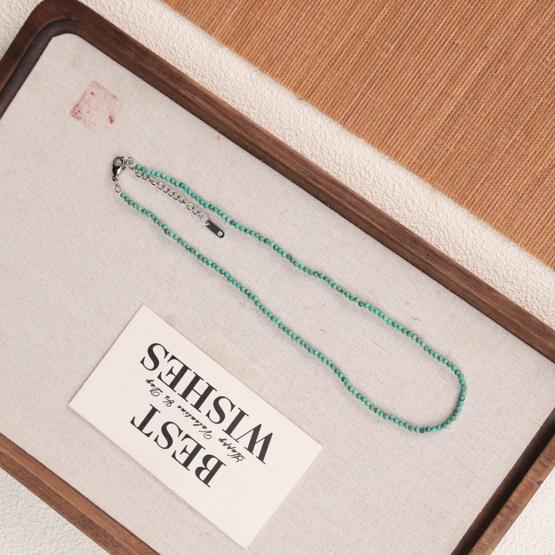 合金项链 LZ3451绿色珠珠松琉璃项链