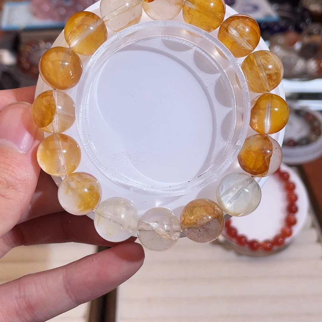 手链水晶未镶嵌渐变黄胶花13m