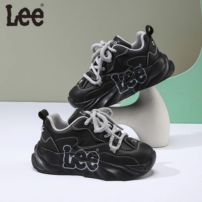 Leekids平衡运动鞋女男秋季男童跑步鞋休闲鞋厚底老爹春秋