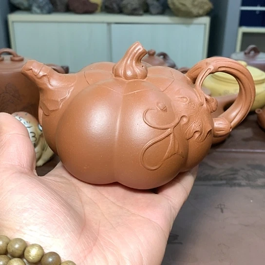 紫砂茶杯全手工制作工艺师作品原矿底槽青紫砂壶容量380