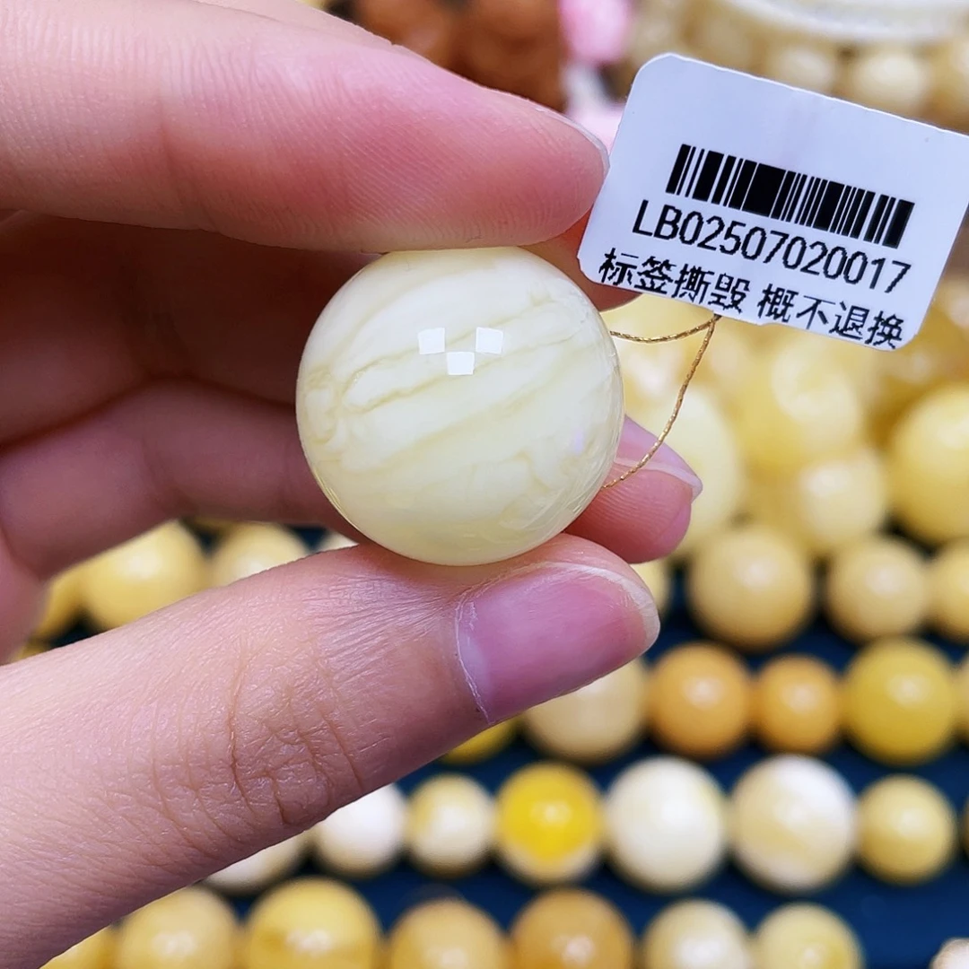 裸石琥珀未镶嵌21.7mm.瑕