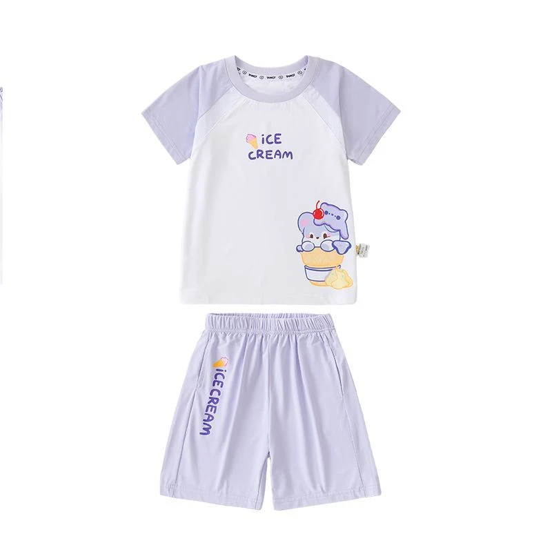 唐机豆豆女童套装反季清仓夏季儿童洋气宝宝新中式卡通裙子两件套