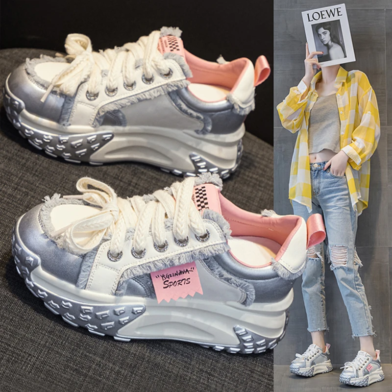 【小个子】网红休闲鞋松糕鞋时尚老爹鞋推荐厚底小白鞋女款2025爆款