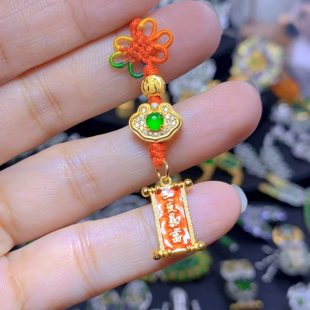 翡翠银S925镶嵌耳饰天然