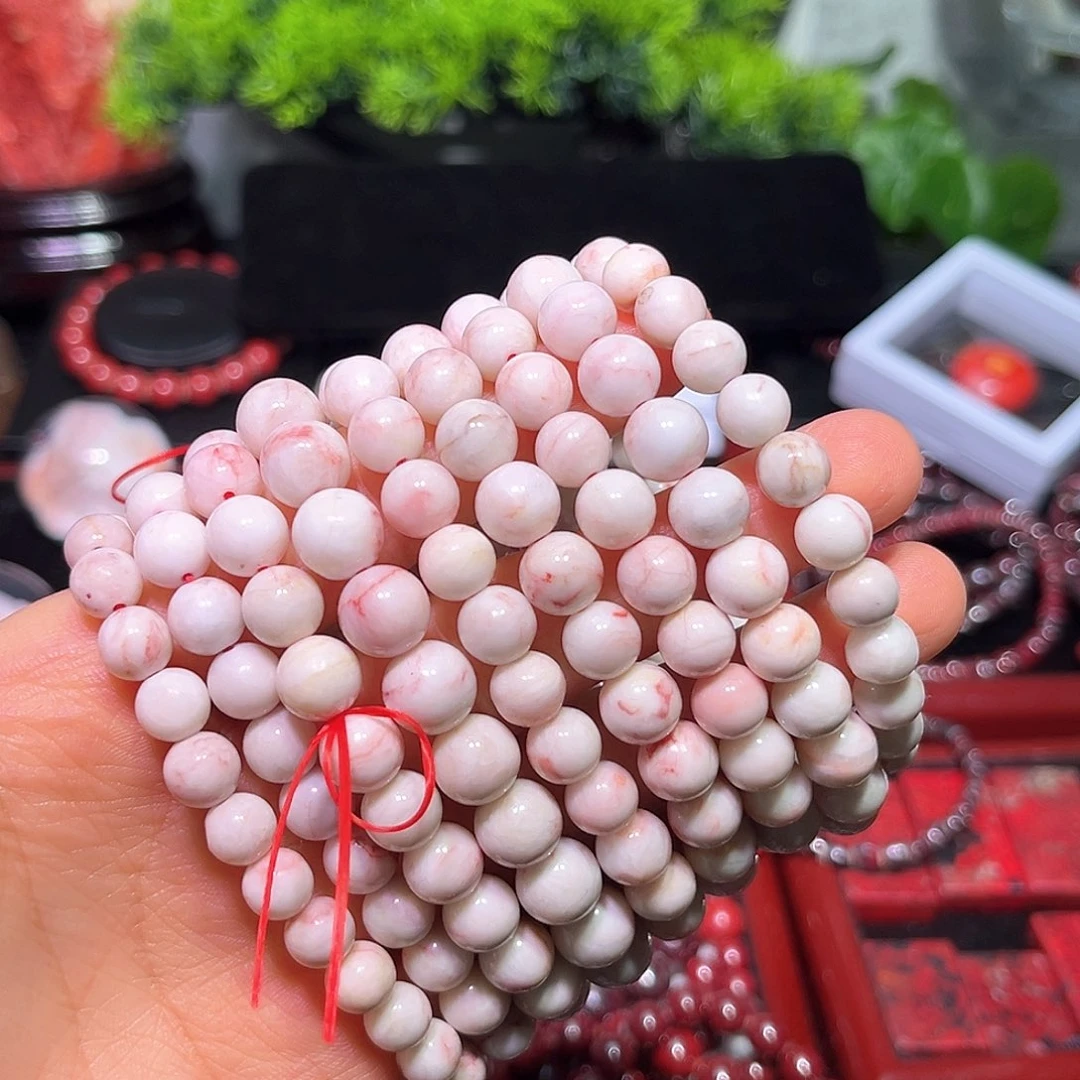 天然辰砂打磨原石手串福利