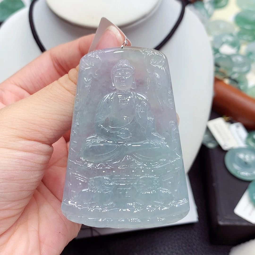 翡翠未镶嵌颈饰编号98，62.3/42.9/5.1