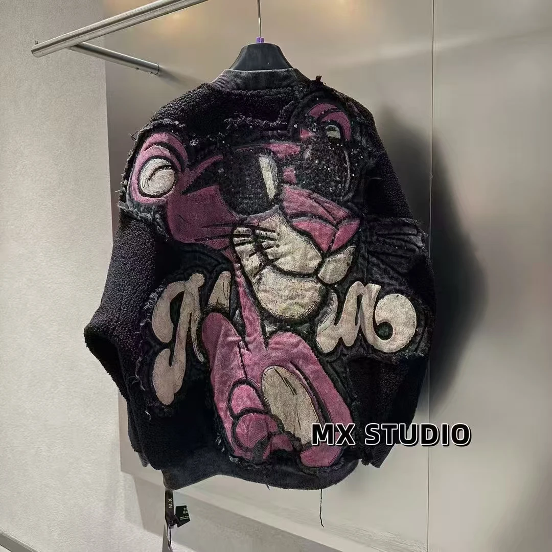 八店（ 105-149）新款潮牌卡通印花重工休闲上衣