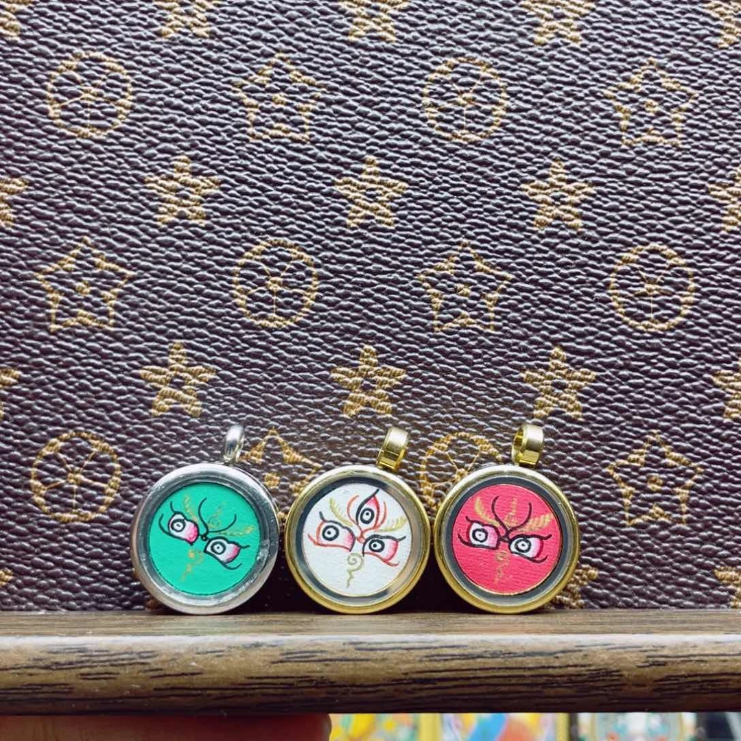 吊坠纯手绘唐卡五路f眼