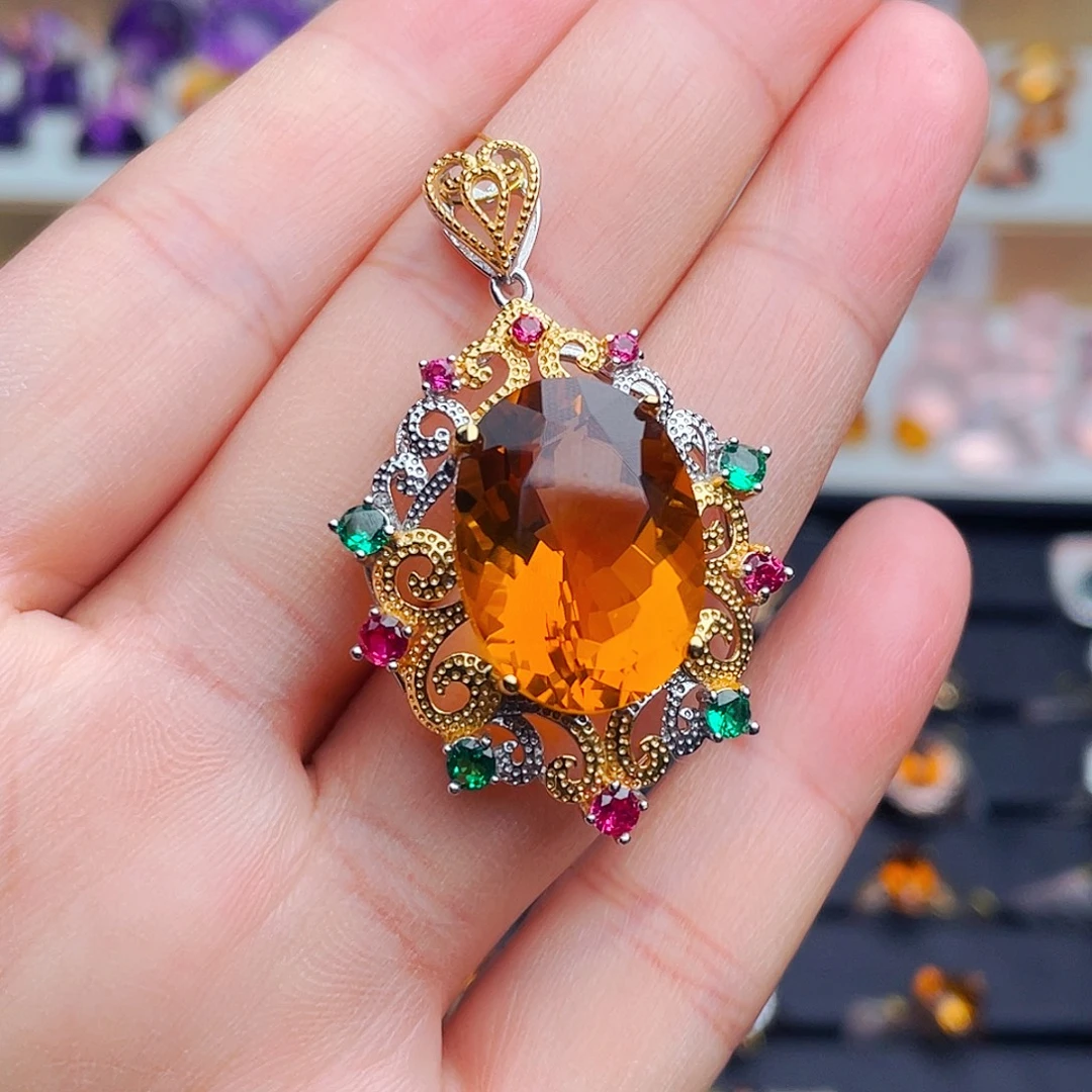 水晶珠宝半成品银S925镶嵌天然保真