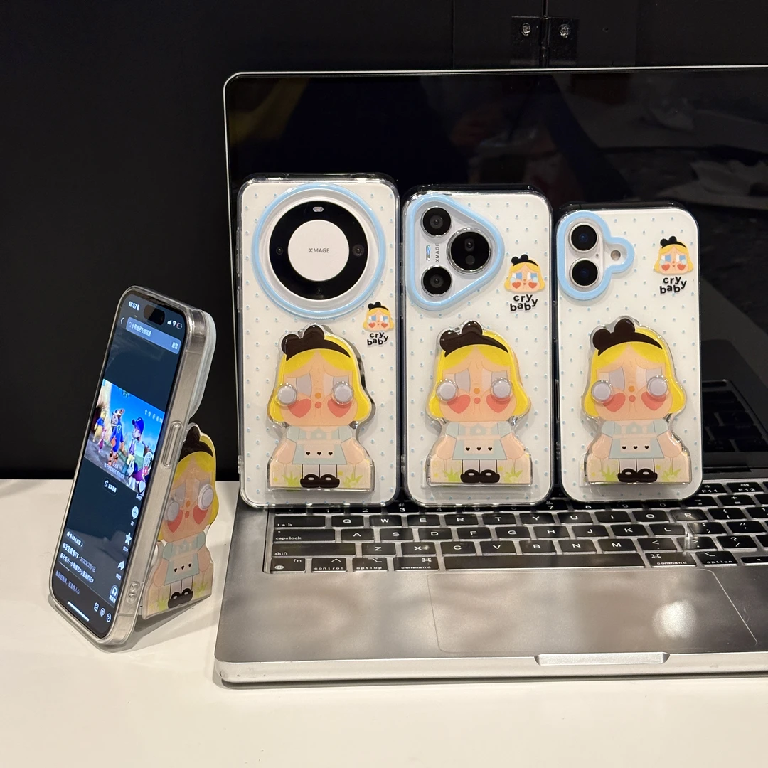 爱丽丝哭娃适用苹果16手机壳华为p60新款OPPO双层荣耀400小米vivo