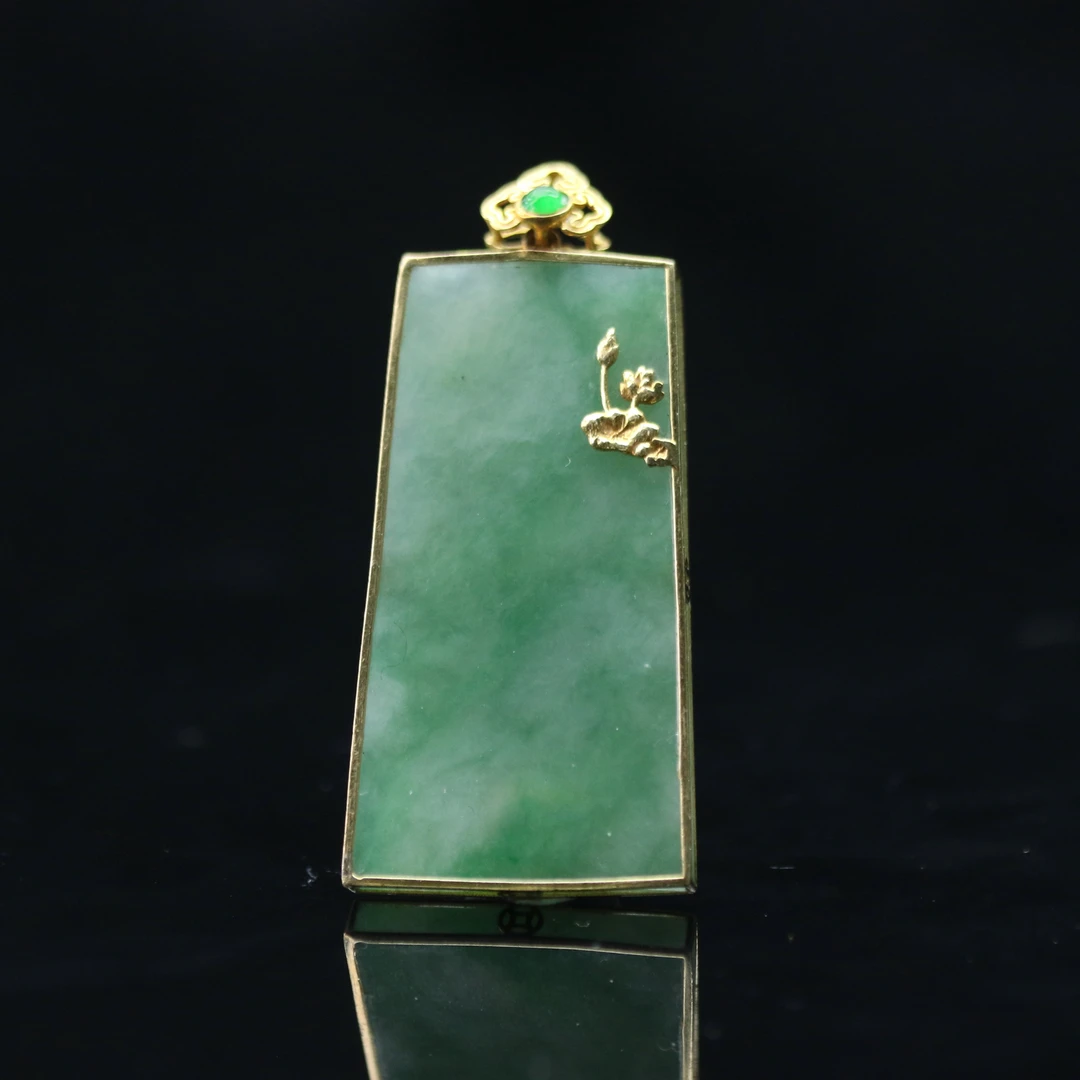 FC33天然缅甸翡翠A货18k无事牌/800133/保利厦门拍卖