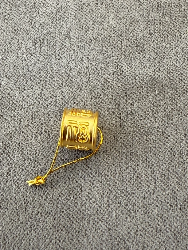 足金5D微硬金满福转金筒