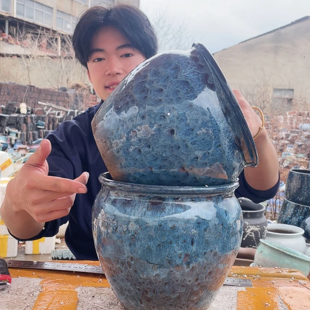 无铅玻璃宜兴紫砂花盆