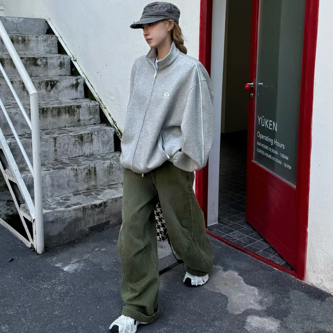 GOD正版财神家2025年秋季新款水洗做旧复古辣妹牛仔长裤女潮