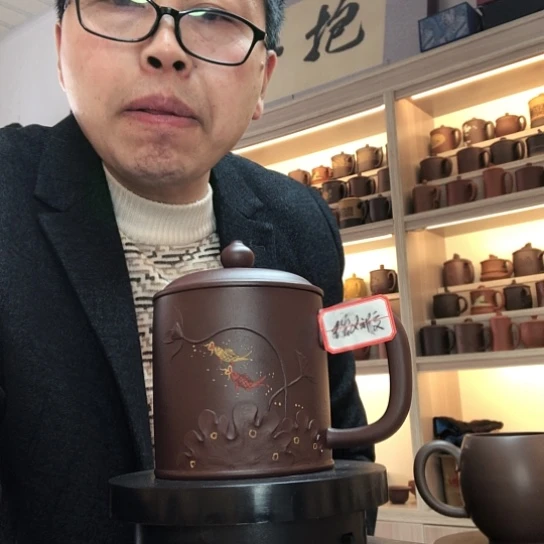 紫泥茶杯年年有余容量450