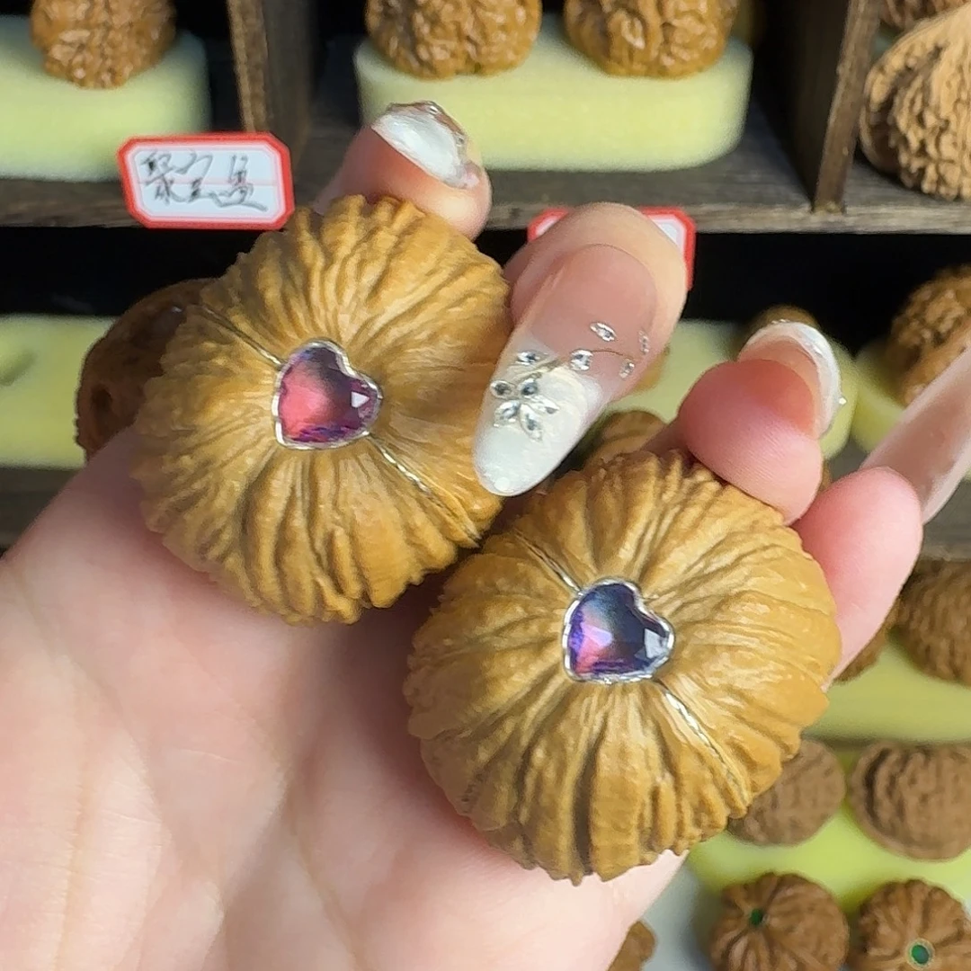 夹***夹核桃手串/手链文玩核桃猴头边33肚40