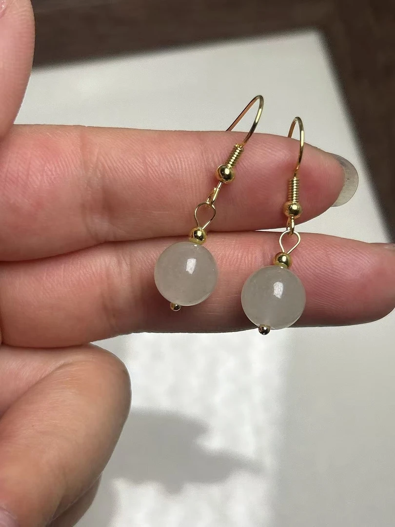 1348-[葡萄柚卡10耳坠] 圆珠耳坠(拍一发一多样性发货)