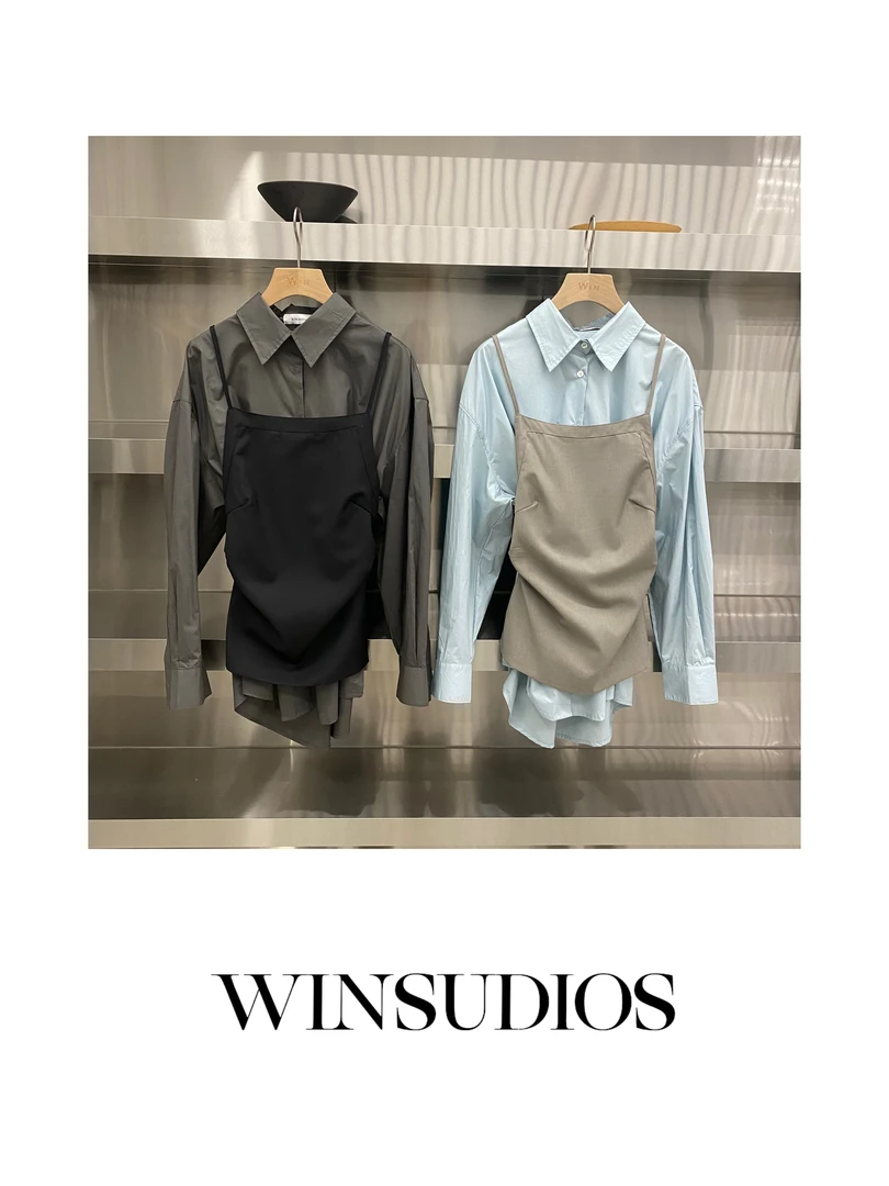 叠穿尤物【WIN小众定制款】两件套衬衫马甲