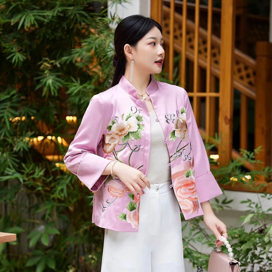 22158中国风刺绣短款外套Y