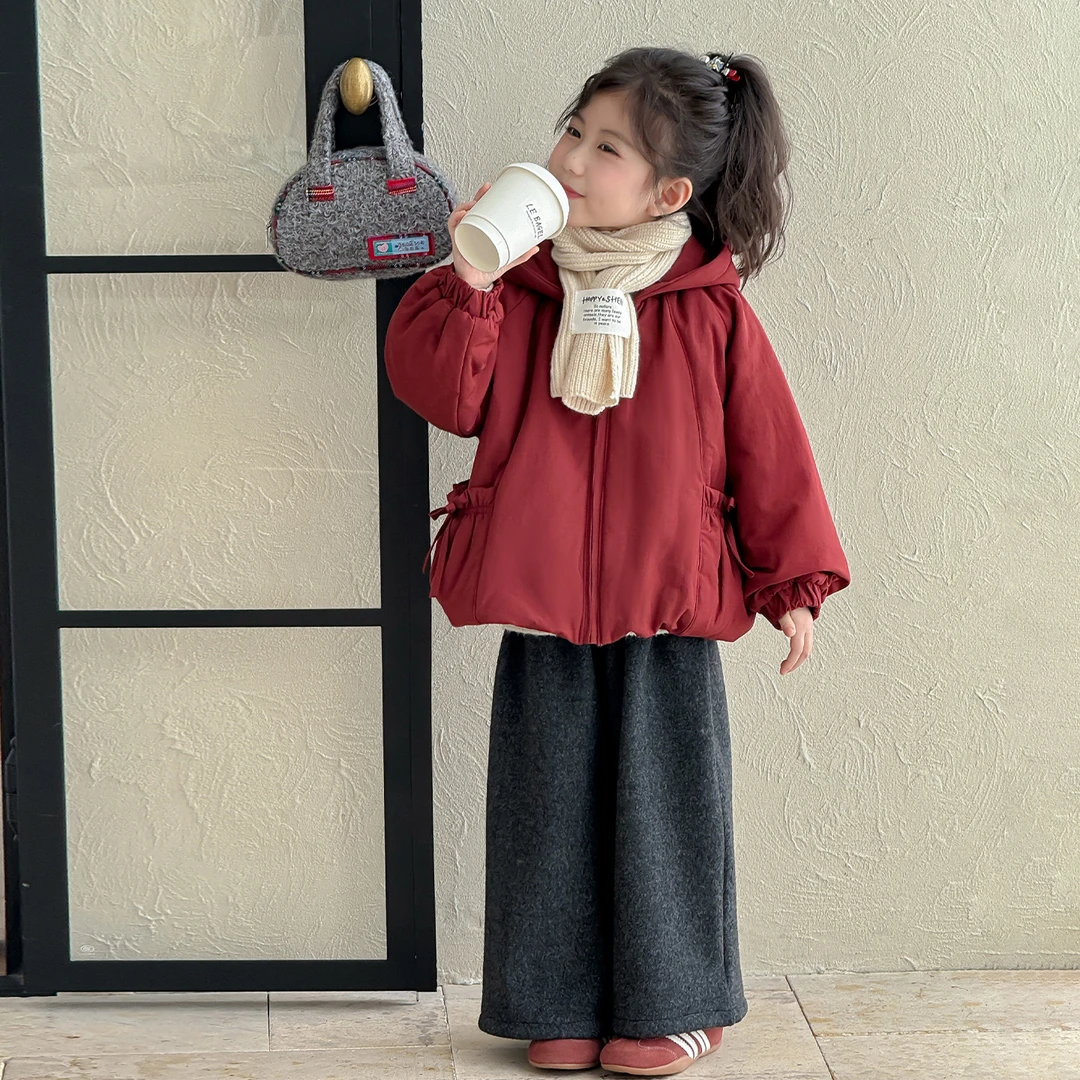 2025冬季新款儿童连帽面包棉服加绒加厚保暖韩版时尚可爱女童上衣