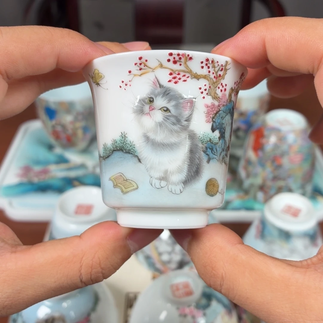 瓷杯子瓷姑娘景德镇陶瓷艺术
