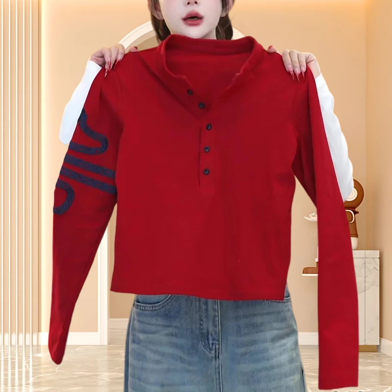 春季新款时尚百搭打底衫休闲洋气显瘦设计感春秋女装禅意仙气飘飘