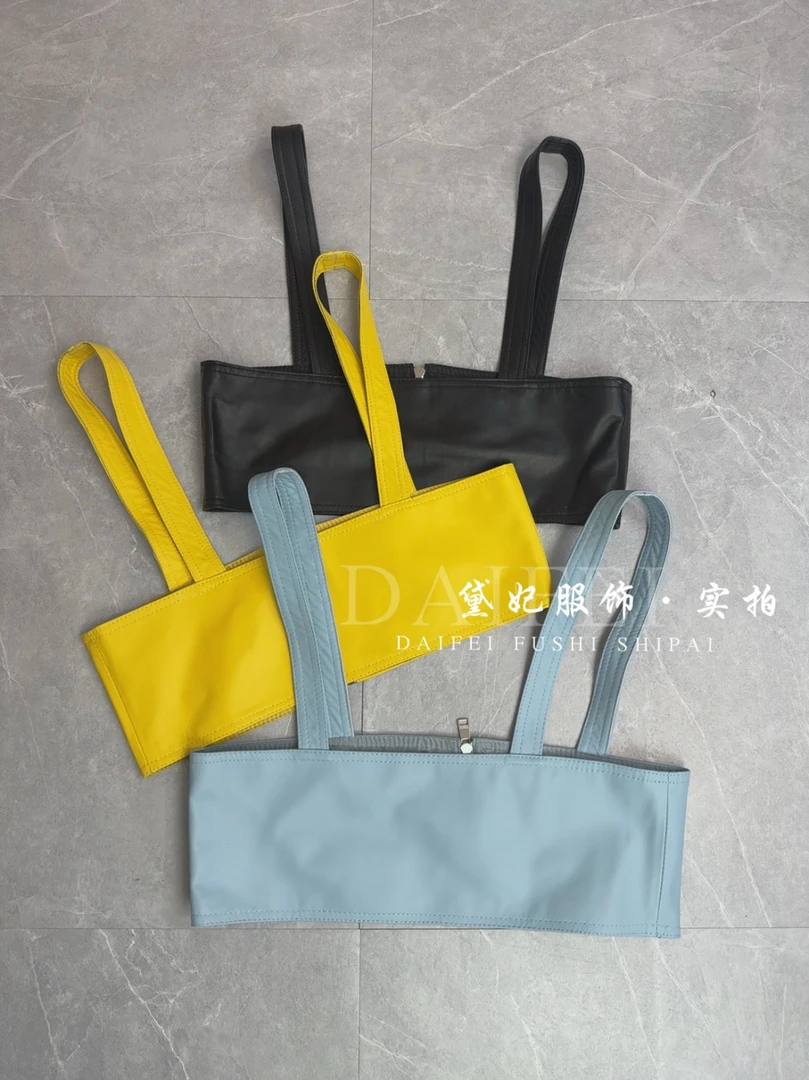 2025秋季新款拉链时尚马甲腰封女款真皮绵羊皮网红爆款女士坎肩