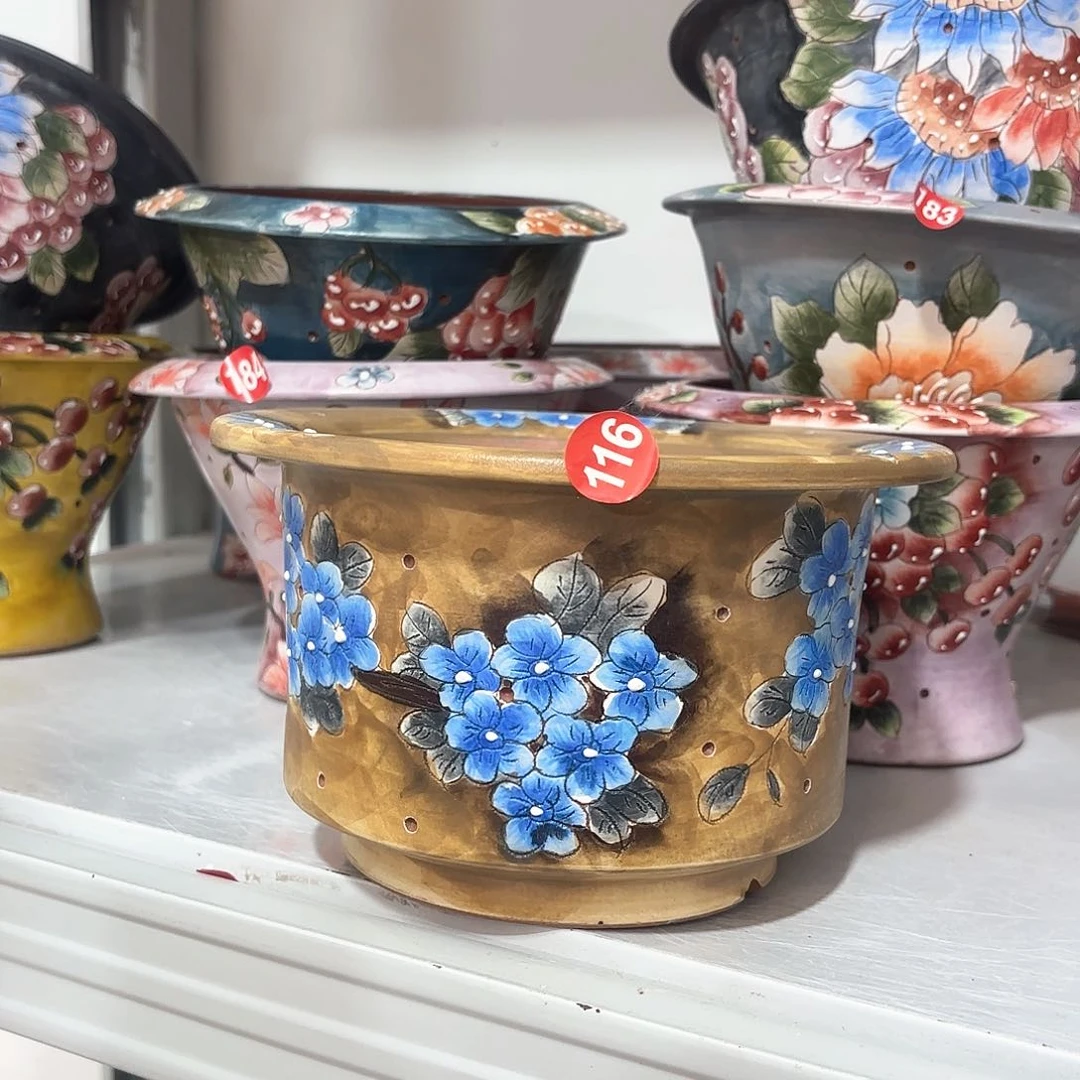 紫砂花盆手工花盆默认微瑕15.5/12