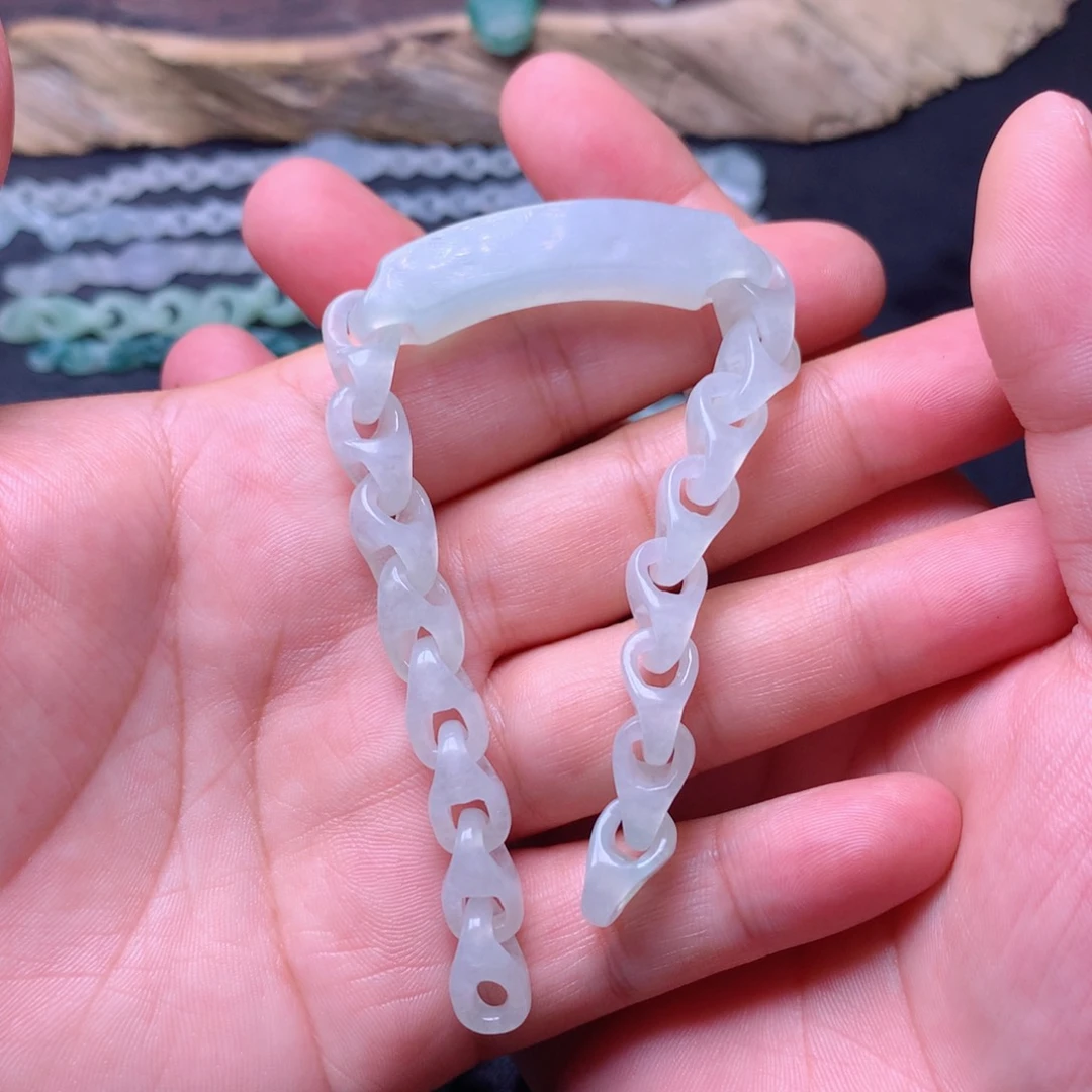 定制翡翠未镶嵌D*手链