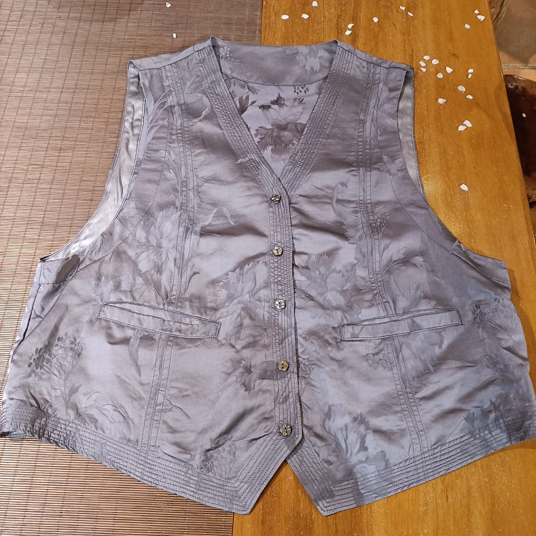 慢慢变蓝 B6302 休闲时尚 V领提花马甲