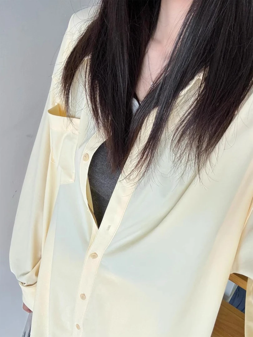 刘亦菲同款黄色防晒衬衫夏款2025新款穿搭衬衫外套上衣法式小衫亮