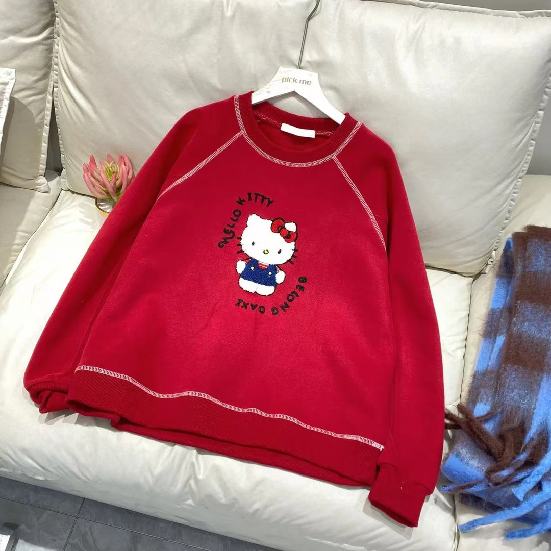 新年红圆领短款卫衣