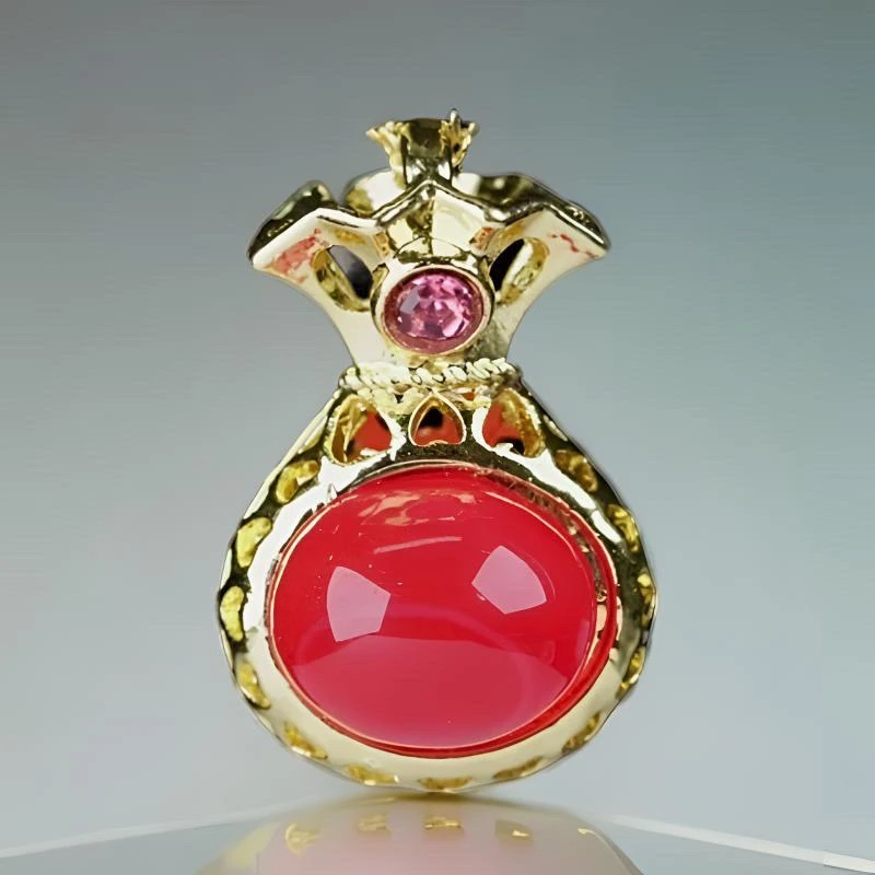 轻奢 百搭 红红火火 钱袋吊坠项链-SYH-1A