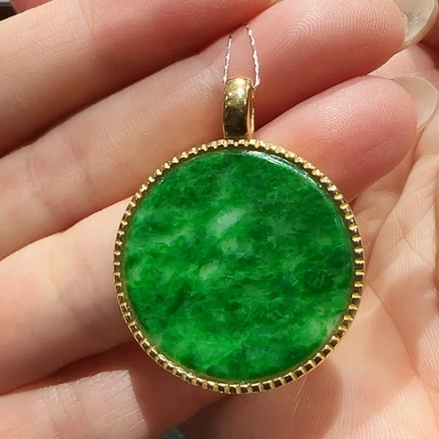 翡翠银S925镶嵌吊坠(不含链)