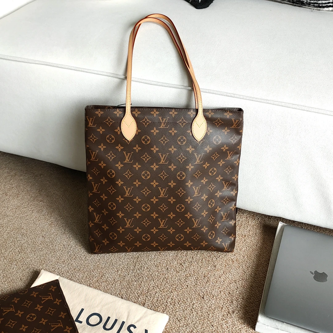 95新 LouisVuitton/路易威登 棕老花Carry it子母单肩托特包42796