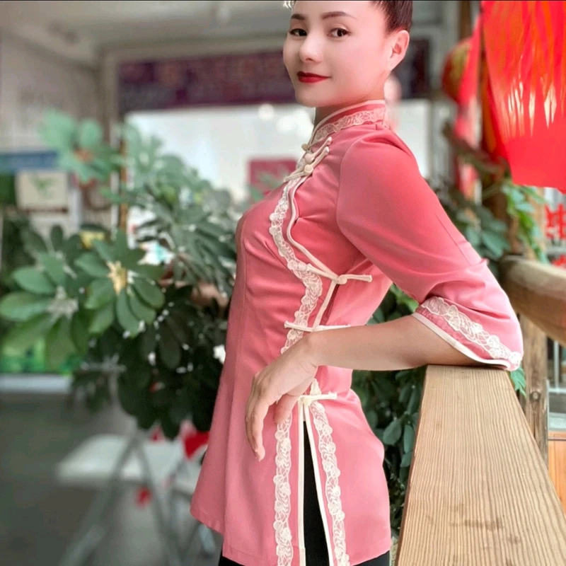 民族时尚风气质典雅盘扣开衫中式中长款修身显瘦上衣