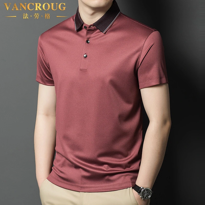 VANCROUG/法劳格短袖POLO衫男士夏季简约百搭撞色翻领时尚休闲T恤