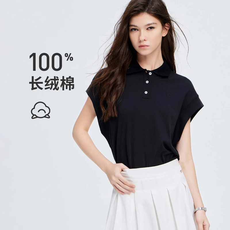 navigare意大利小帆船夏季极简风POLO领短袖女减龄洋气休闲百搭
