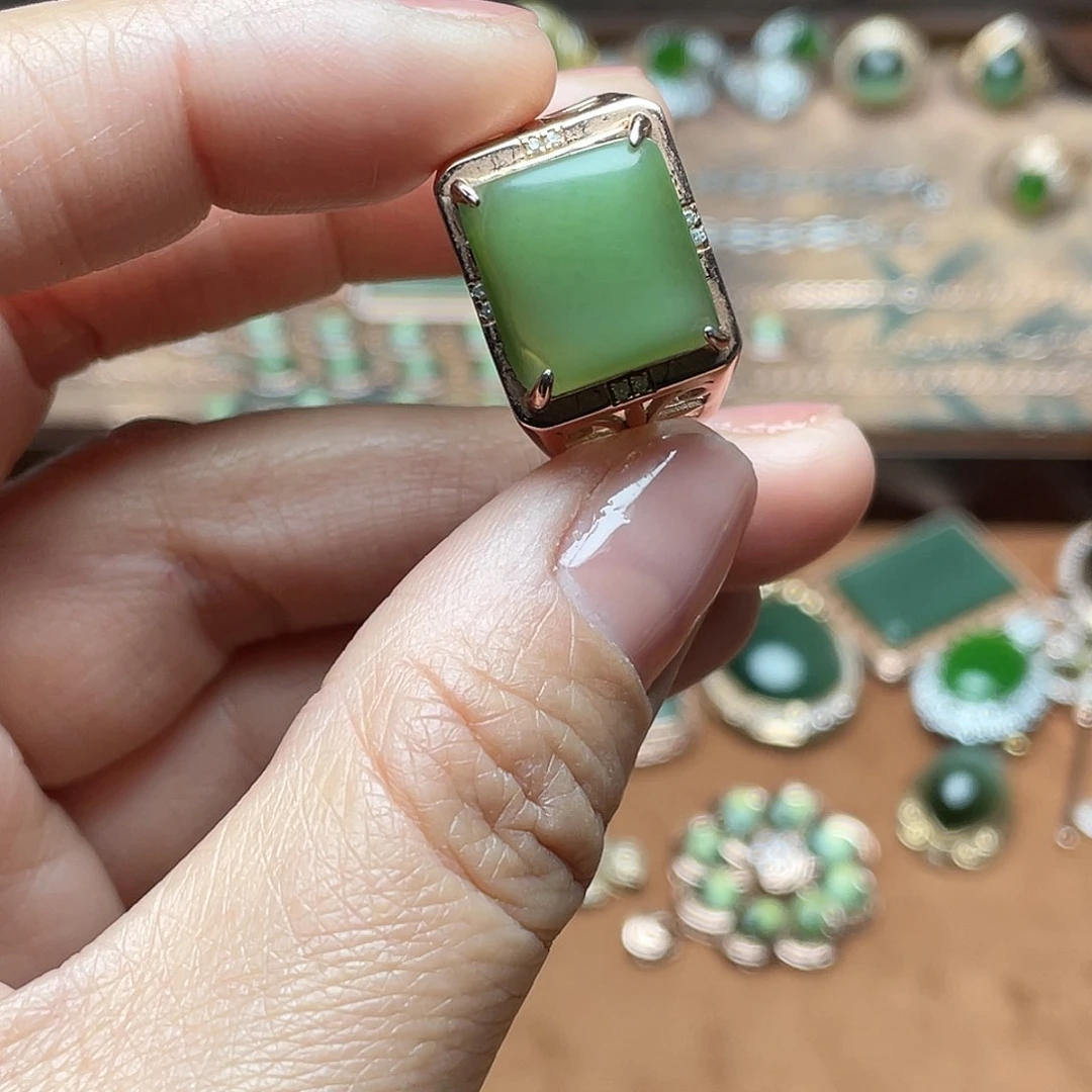 和田玉（碧玉）银S925镶嵌吊坠(不含链)