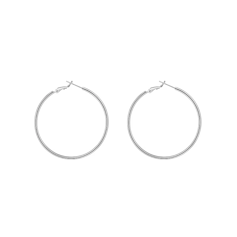 银针欧美简约圆形耳圈小众时尚百搭气质素圈耳环轻奢高级感耳饰女