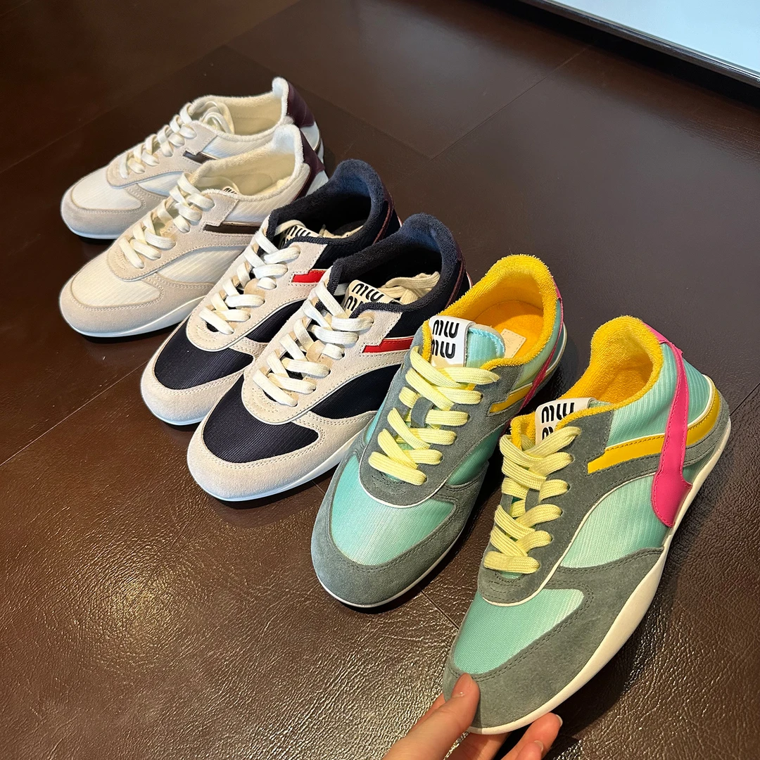 YOENMOM·拼色德训·早春新品 意大利进口小牛皮m*iu系设计感德训鞋