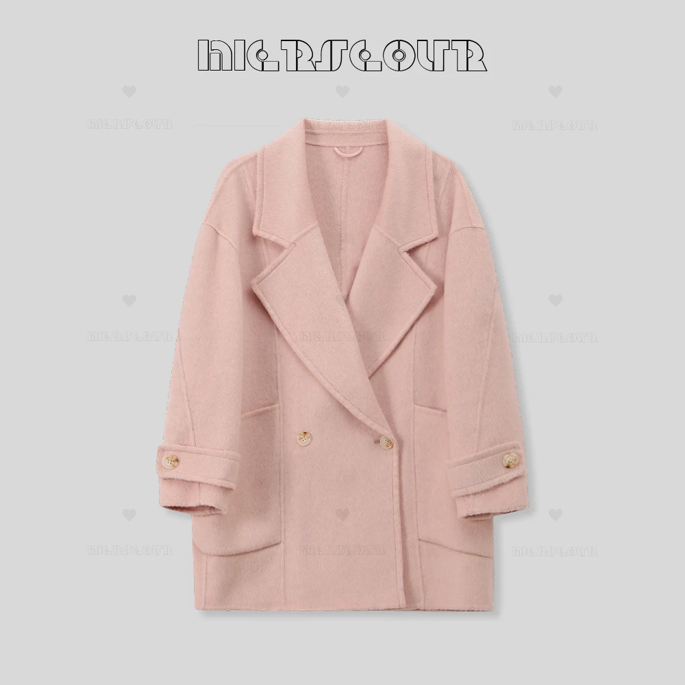 2025新款设计感翻领羊毛外套大衣8870