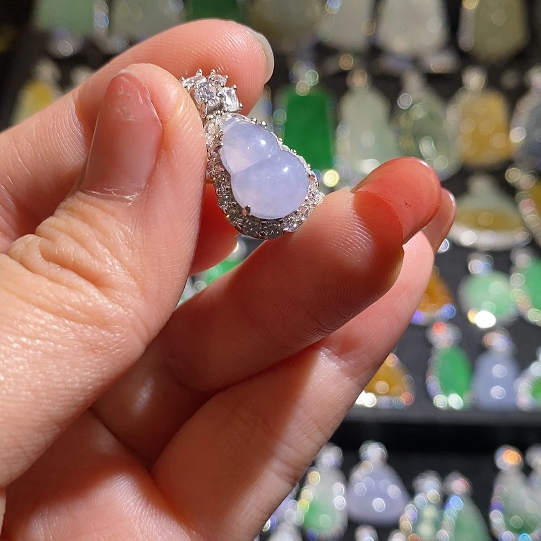 颈饰银S925镶嵌翡翠天然翡翠