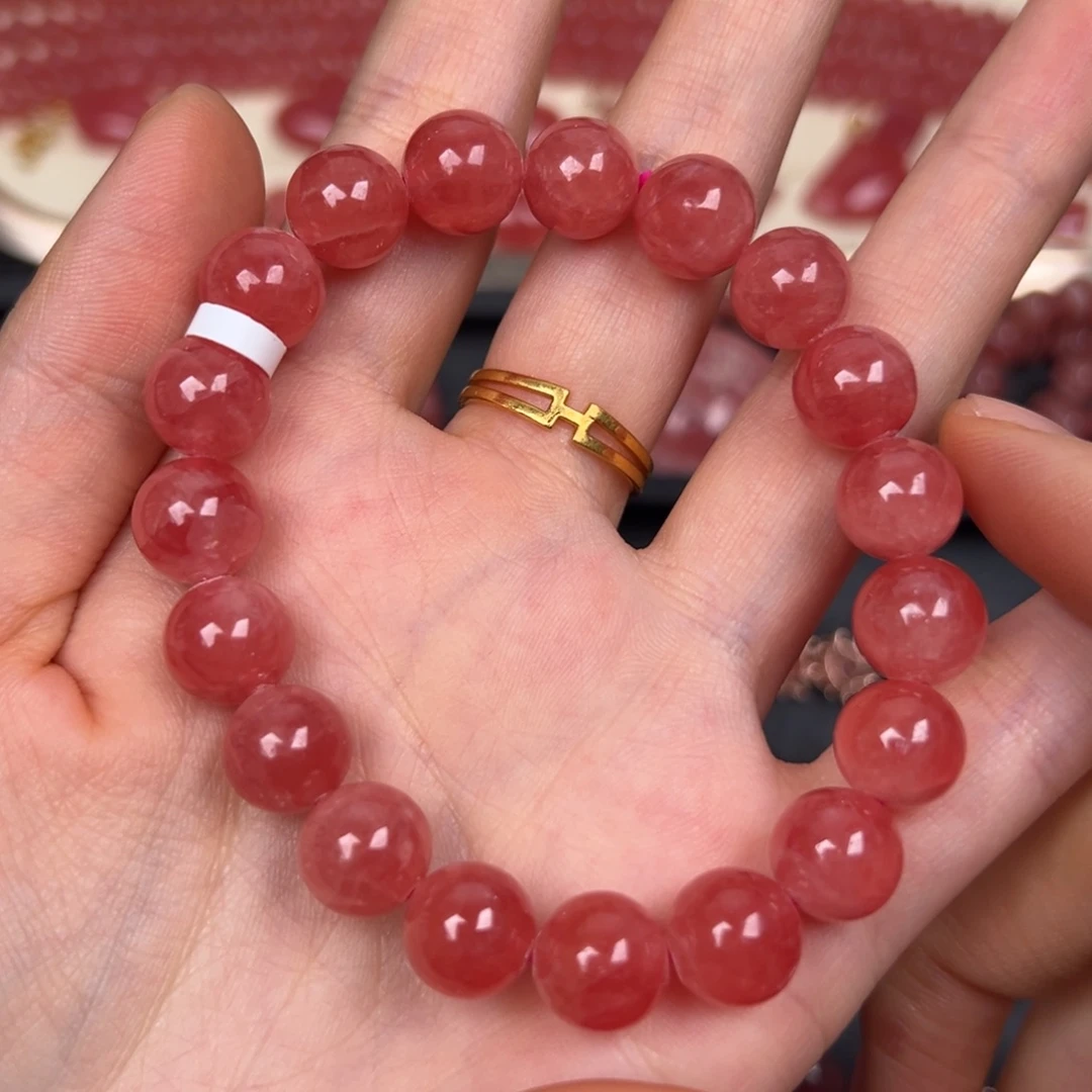 菱锰矿（红纹石）未镶嵌手绳